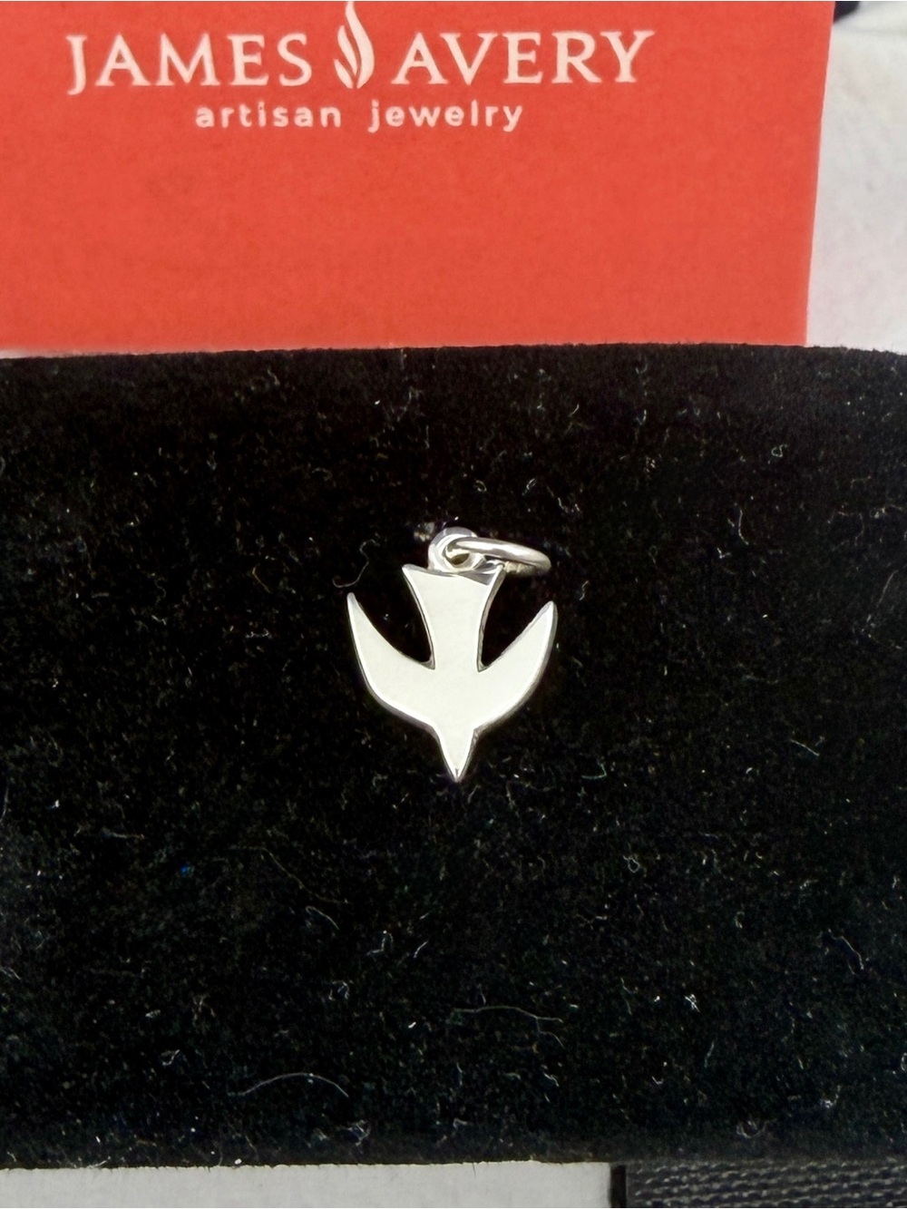 JAMES AVERY Sterling Silver Solid Filled Descending Dove Charm; RETIRED